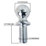 Shocker 2-5/16″ Chrome Trailer Hitch Ball w/ 1-1/4″ Diameter Shank - Diagram - SH-540