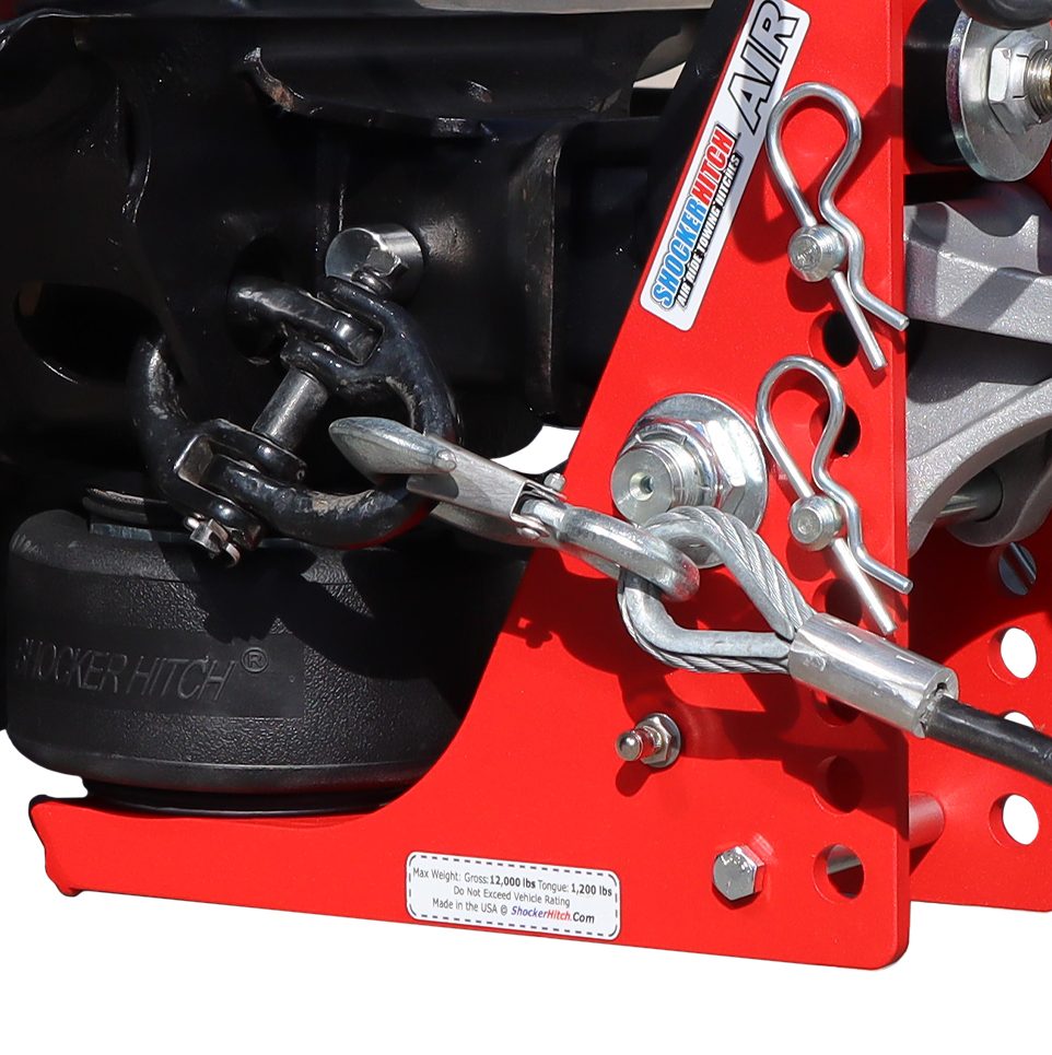 Built in Air Ride Absorbs Bumps, Tugs & Jerks - Air Hitch - Fully Adjustable