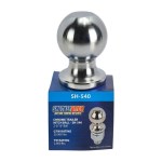 Shocker 2-5/16″ Chrome Trailer Hitch Ball w/ 1-1/4″ Diameter Shank - Straight w/ Tag - SH-540