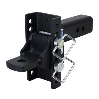 Shocker XR Adjustable Bumper Hitch with Drawbar Mount - 8-Hole Channel - For 2-1/2" Receiver Hitch