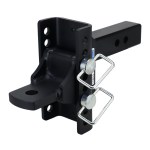 Shocker XR Adjustable Bumper Hitch with Drawbar Mount - 8-Hole Channel - For 2" Receiver Hitch