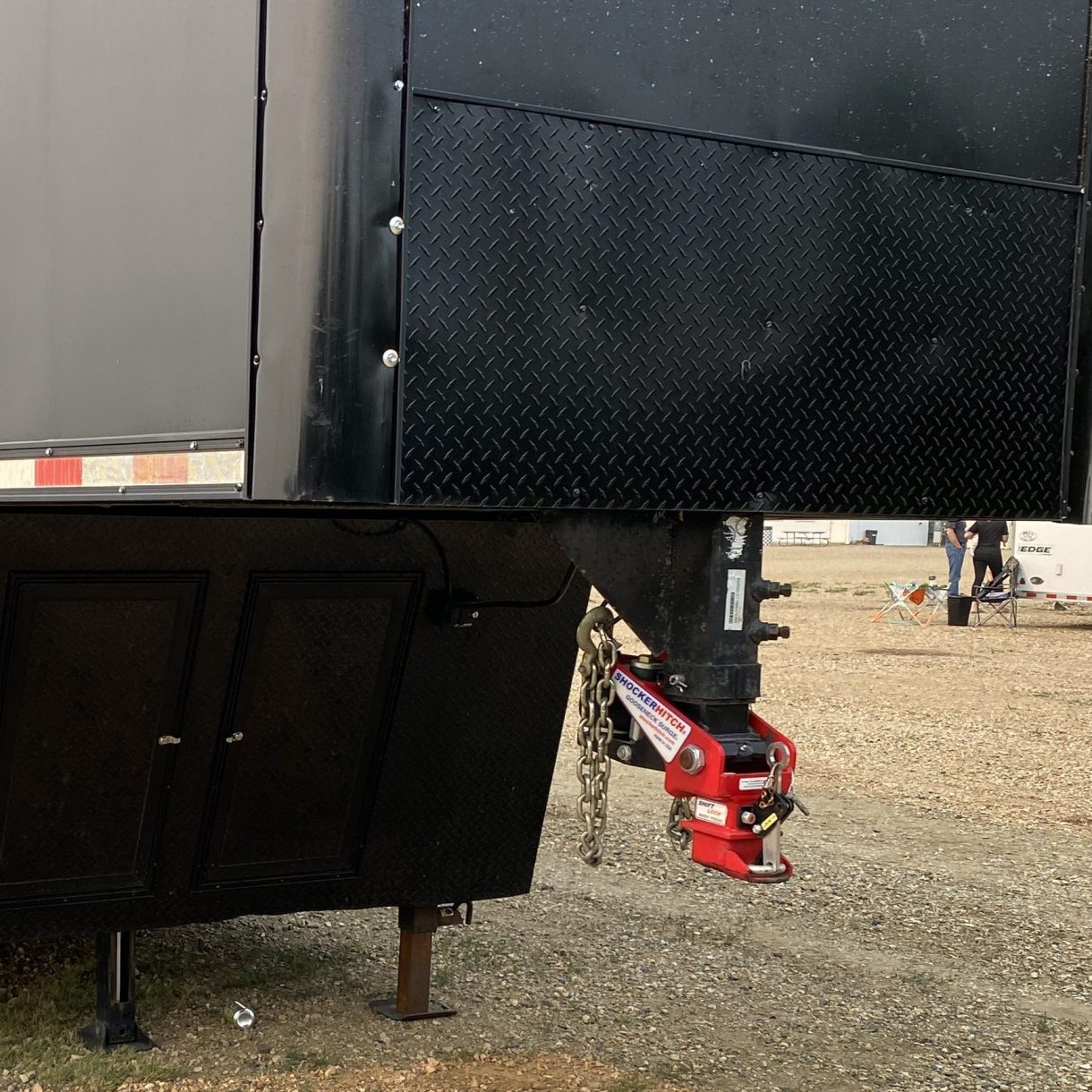 Shocker Gooseneck Air Hitch and Coupler on Continental Cargo Trailer Square Stem