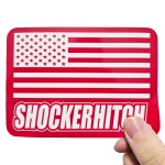 Shocker Hitch American Flag Sticker -Red - 5" x 3.5" Size
