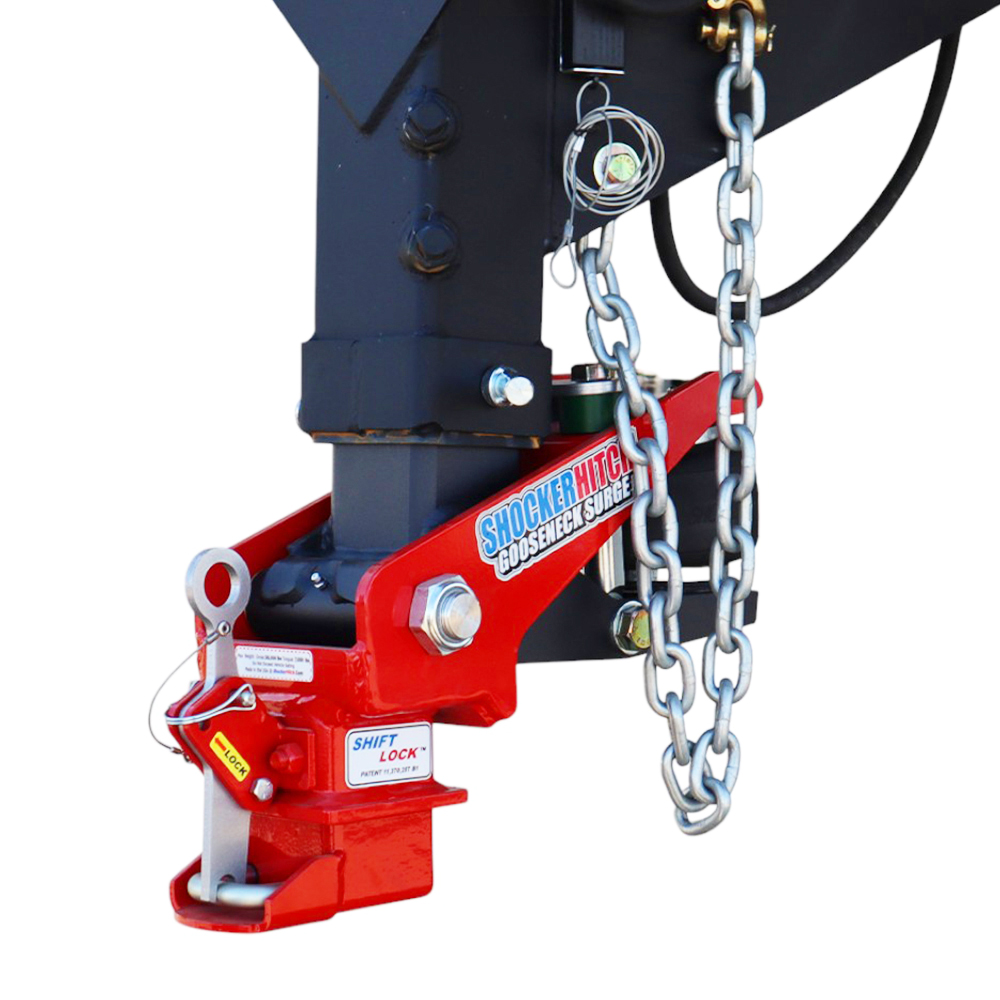 Shocker Gooseneck Air Hitch & Shift Lock Coupler - Square Stem- Installed