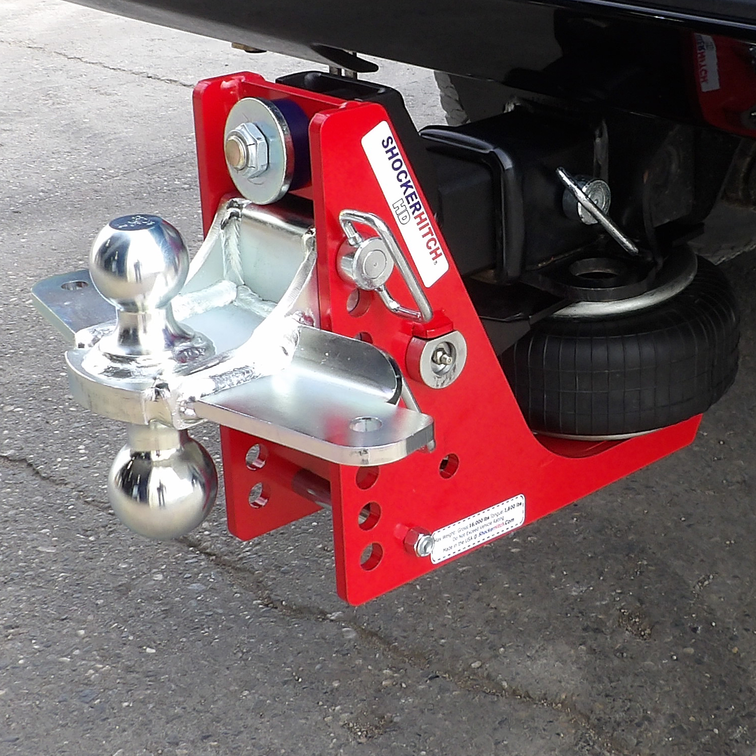 Fits 2-1/2 Hitch Shocker HD 20K Air Hitch with Combo Ball Mount 