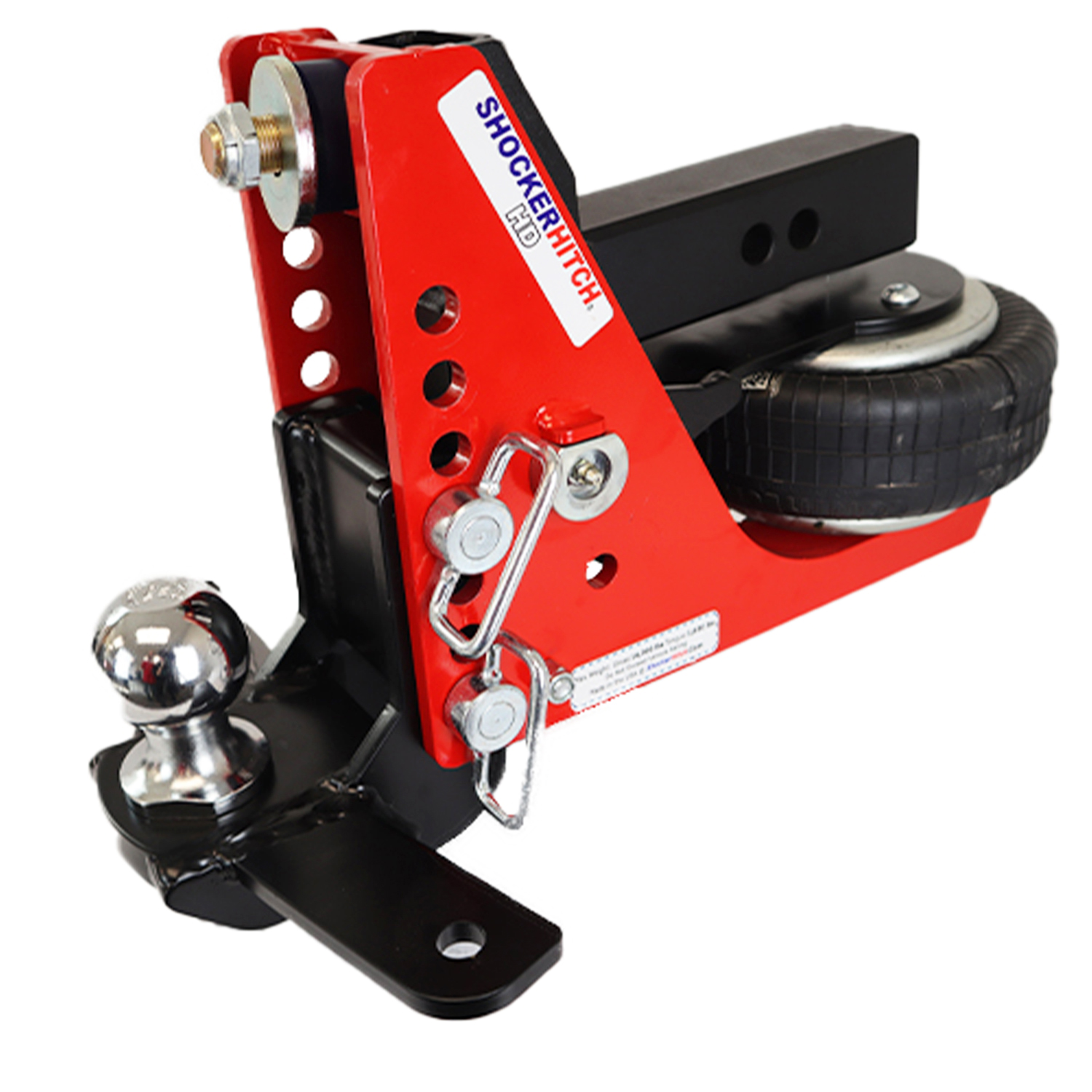 Shocker Air Hitch with Sway Control Drop Ball Mount 4-1/2″ to 8-1/2″ of ...