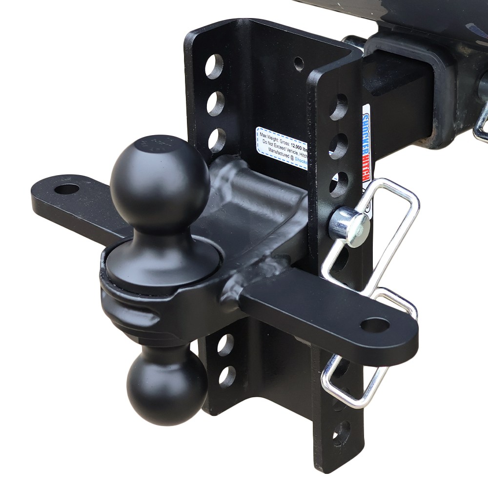 XR Adjustable Drop Hitch Sway Tab Black Combo Ball 10-Hole On Truck