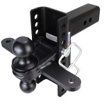 XR Adjustable Drop Hitch Sway Tab Black Combo Ball 2 1/2" Receiver 10-Hole