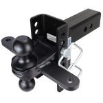 XR Adjustable Drop Hitch Sway Tab Black Combo Ball 2 1/2" Receiver 8-Hole