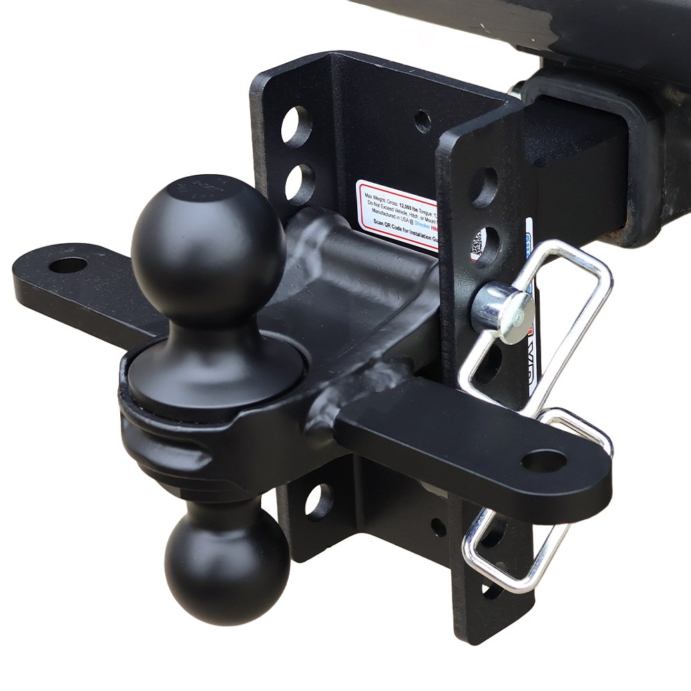 XR Adjustable Drop Hitch Sway Tab Black Combo Ball 8-Hole On Truck