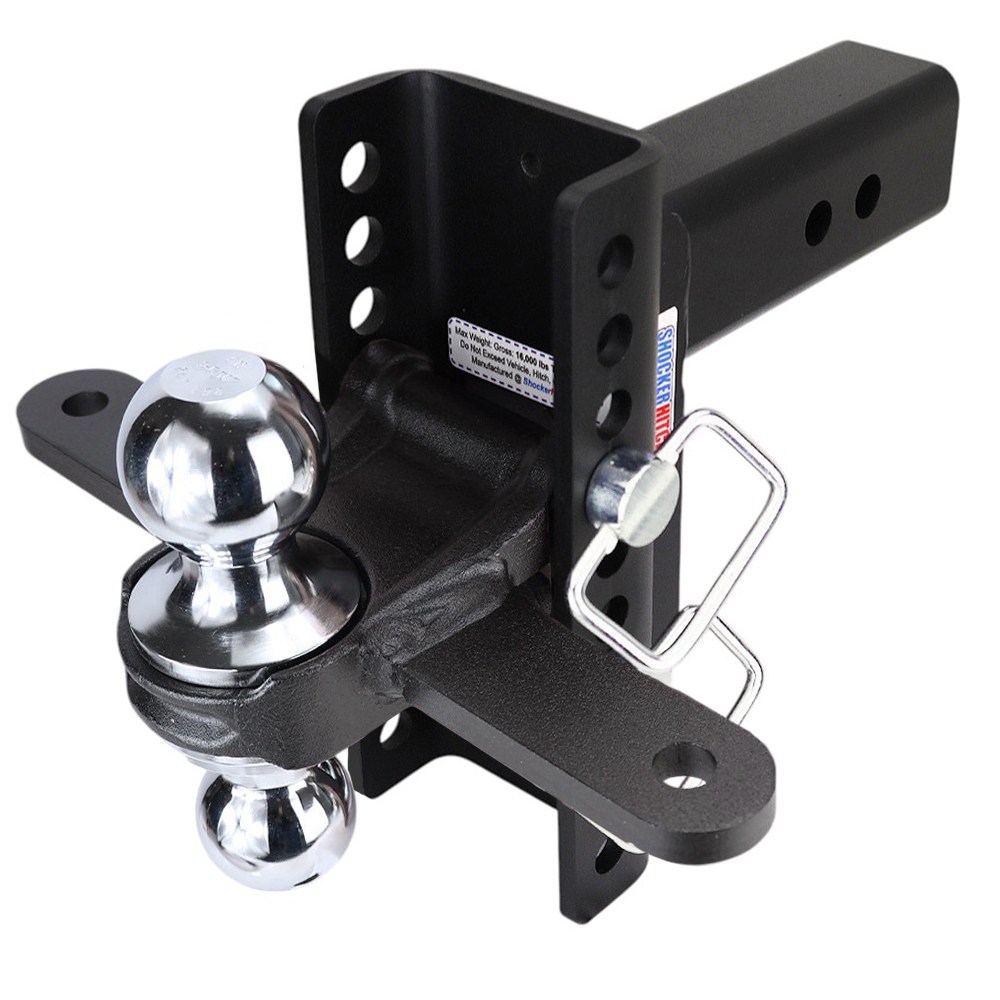 XR Adjustable Drop Hitch Sway Tab Chrome Combo Ball 2 1/2" Receiver 10-Hole