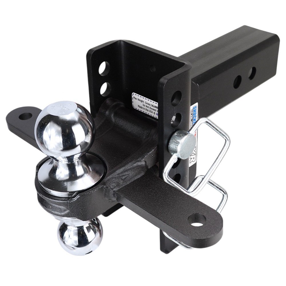 XR Adjustable Drop Hitch Sway Tab Chrome Combo Ball 2 1/2" Receiver 8-Hole