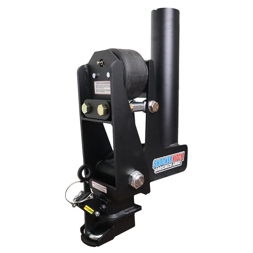 Shocker Gooseneck Air Hitch & 9" Extension Coupler for 2-5/16" Ball - (Round Stem - Blank - No Pin Holes)