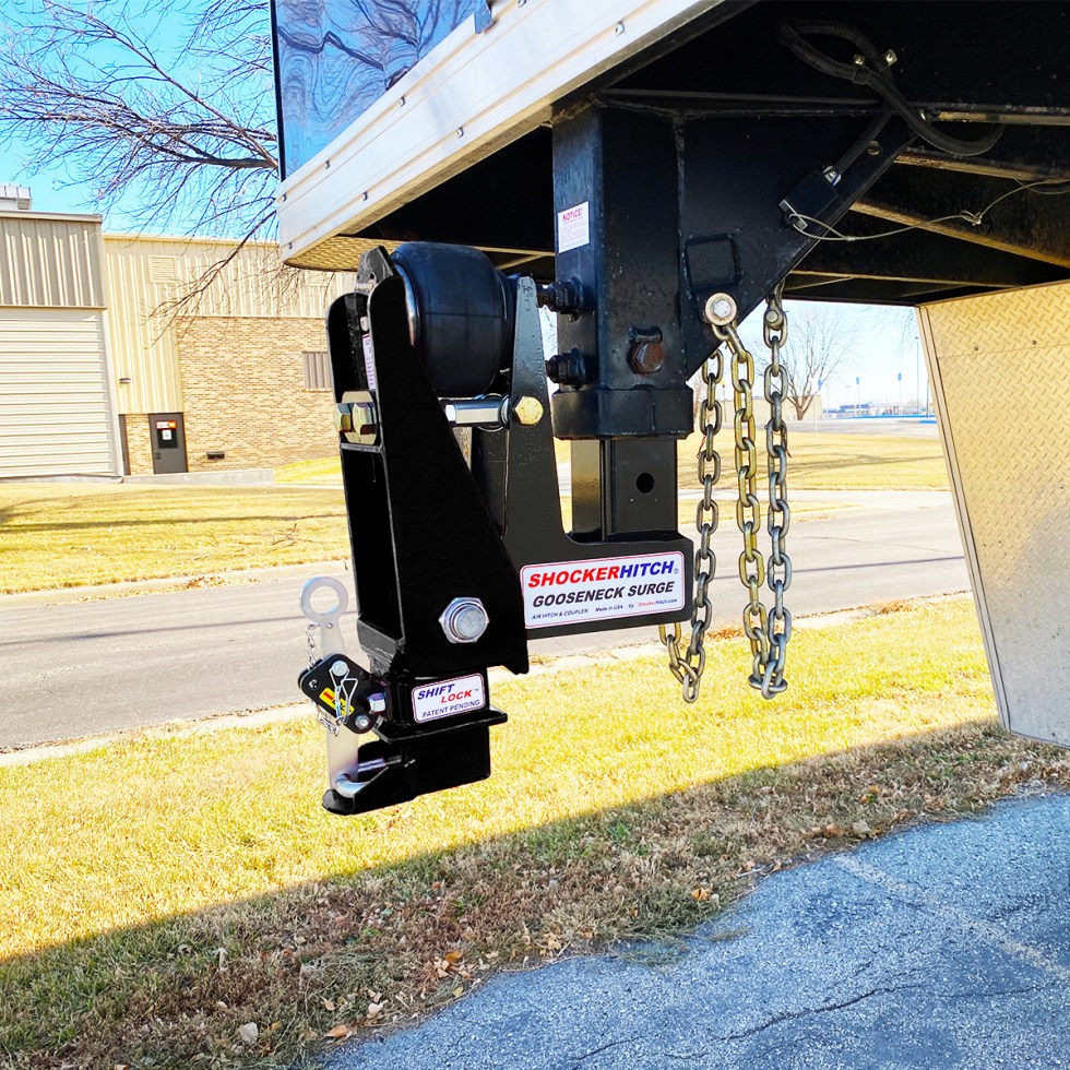 Shocker Gooseneck Surge Air Hitch & 9″ Offset Extension Coupler