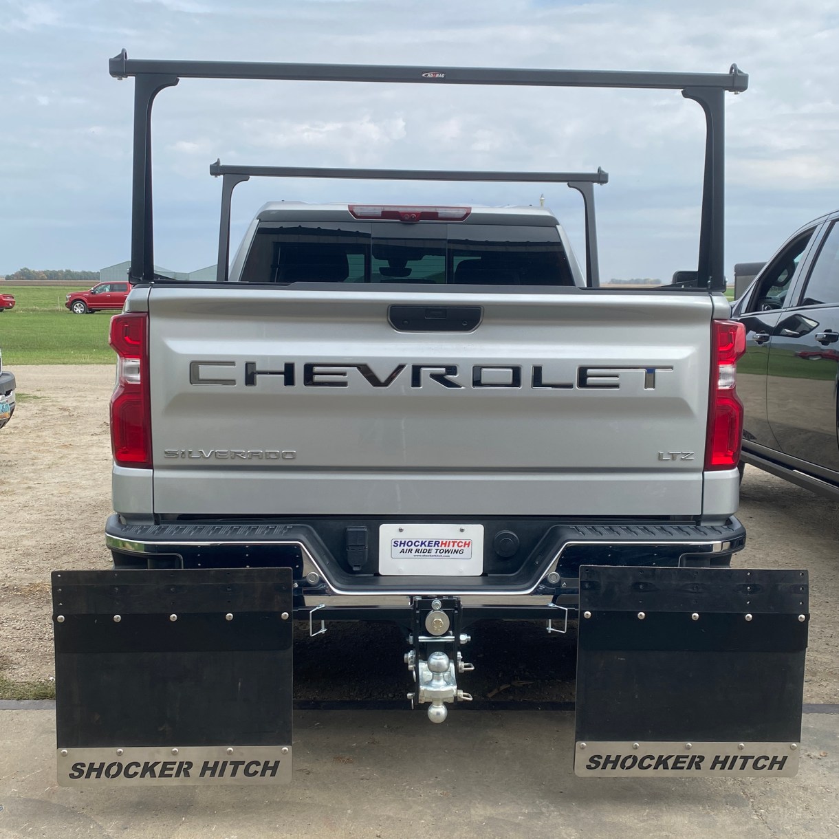 Shocker Hitch Towing Mud Flaps Mounted on Impact Max
