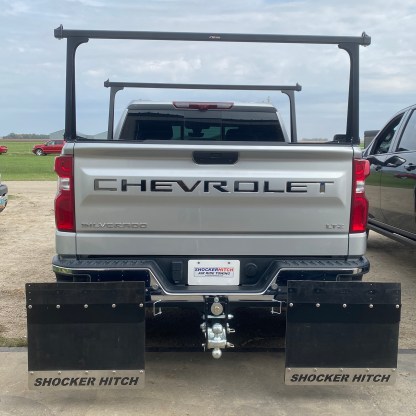 Shocker Hitch Towing Mud Flaps on Chevy
