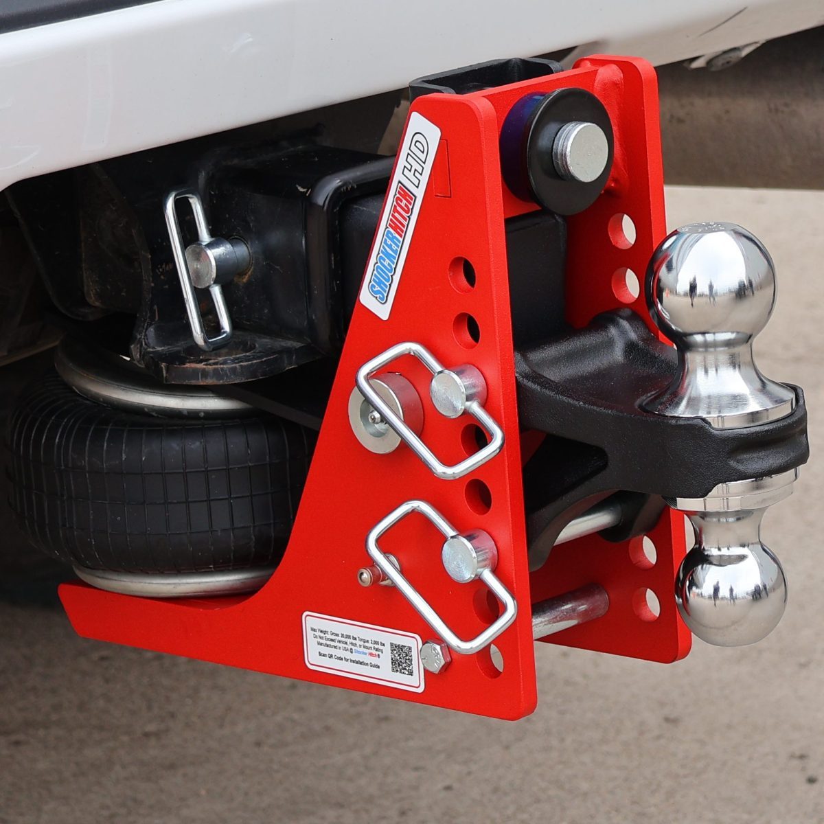 HD Air Receiver Hitch - Chrome Combo Ball - Installed