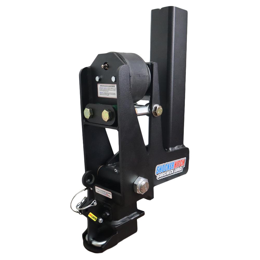 Shocker Gooseneck Air Hitch & 9" Extension Coupler for 2-5/16" Ball - Side (Square Stem - Blank - No Pin Holes)