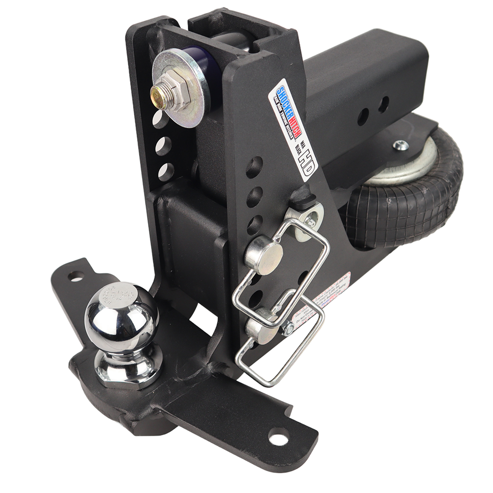 Shocker HD Max Black Air Drop Hitch with Sway Control Bar Tabs 4-1/2″ to  8-1/2″ of drop