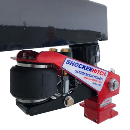 Shocker 5th Wheel to Gooseneck Air Hitch Coupler Conversion on Camper Side View