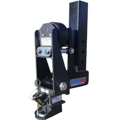 Shocker Gooseneck Surge Air Hitch and 9" Offset Coupler - 4" Square Stem - Straight Pin Hole