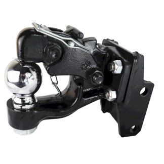 Shocker Combination Pintle Hook with Hitch Ball & Mount Plate Attachment