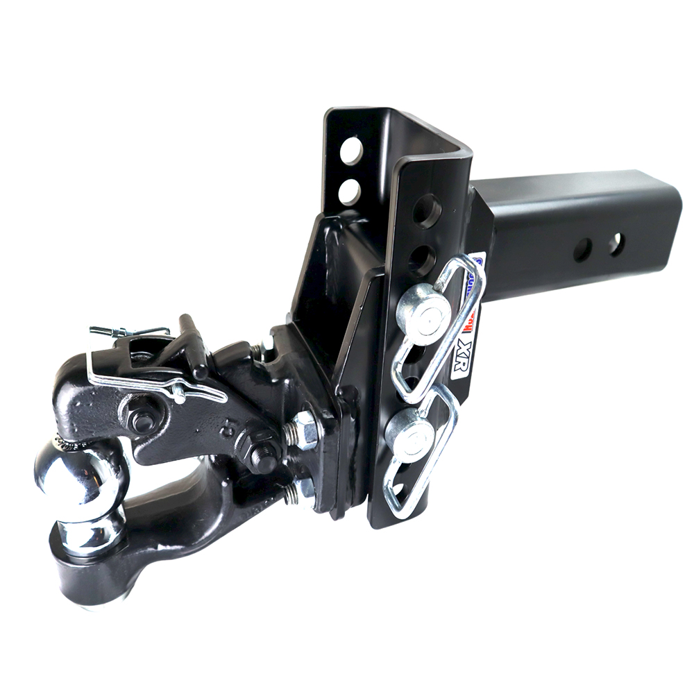 Shocker XR Adjustable Pintle & Ball Mount Combo Hitch – 6″ Drop to 6″ Rise