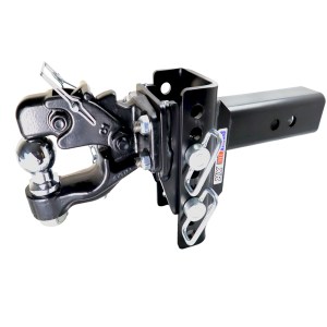 Shocker XR Adjustable Pintle & Ball Mount Combo Hitch – 6″ Drop to 6″ Rise