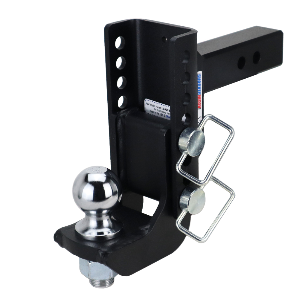 XM Adjustable Dual Ball Tow Hitch - 2" Receiver, 6" Drop/Rise, 2" & 2-5/16" Balls, Lockable