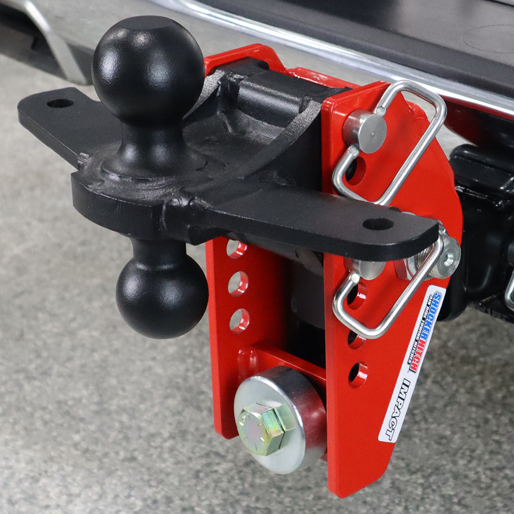Shocker 14K Impact Cushion Bumper Hitch with Black Combo Ball Mount with Sway Tabs - Max Rise