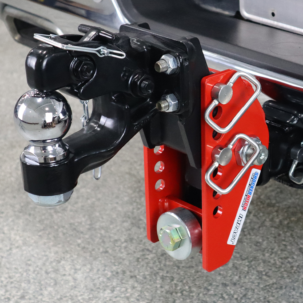 Shocker 14K Impact Cushion Bumper Hitch with Pintle Hook & Ball Combo Mount - Rise