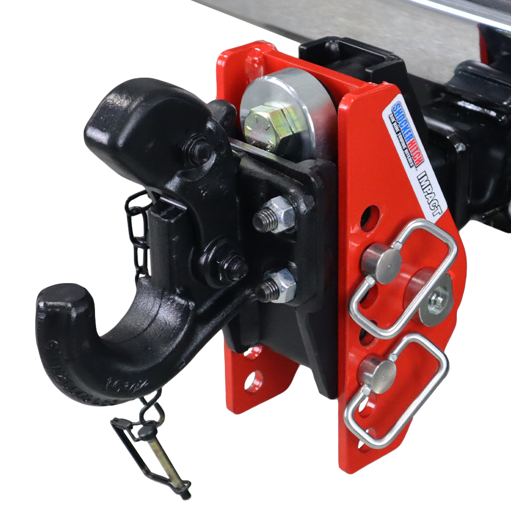 Shocker 14K Impact Cushion Bumper Hitch with Pintle Hook Mount - Opened