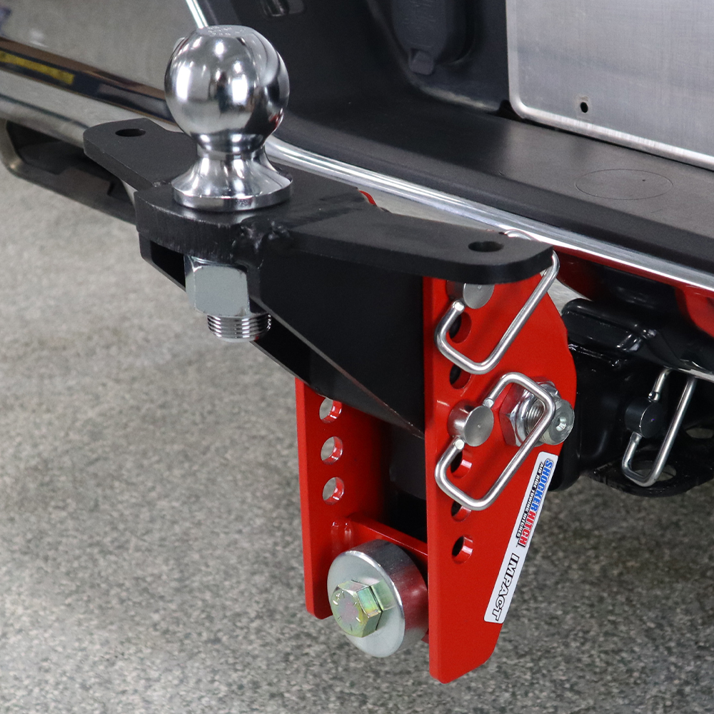 Shocker 14K Impact Cushion Bumper Hitch with Raised Ball Mount with Sway Tabs - Max Rise