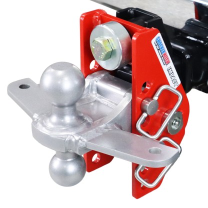 Shocker 12K Impact Cushion Bumper Hitch with Silver Combo Ball Mount with Sway Tabs