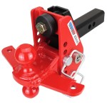Shocker 14K Impact Dual Cushion Bumper Hitch with Red Combo Ball w/ Sway - For 2" Receiver