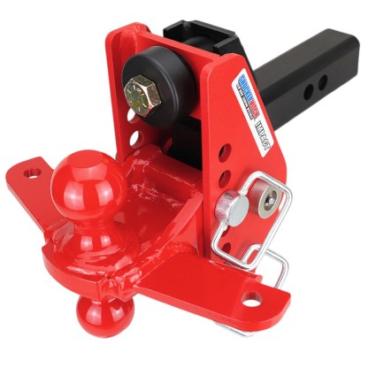 Shocker 14K Impact Dual Cushion Bumper Hitch with Red Combo Ball w/ Sway - For 2" Receiver