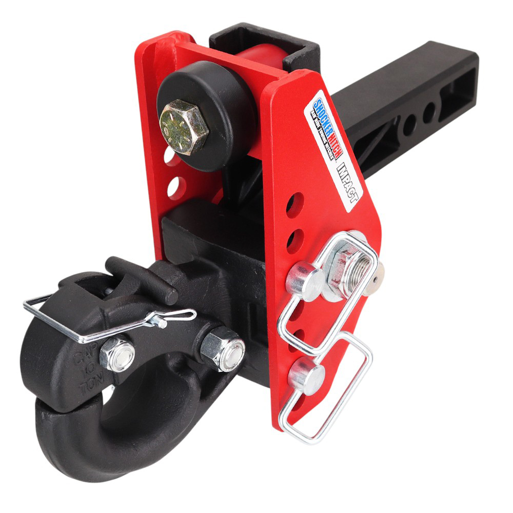 14K Impact Dual Cushion Hitch w/ 10-Ton Pintle Hook Channel Style - For 2" Receiver