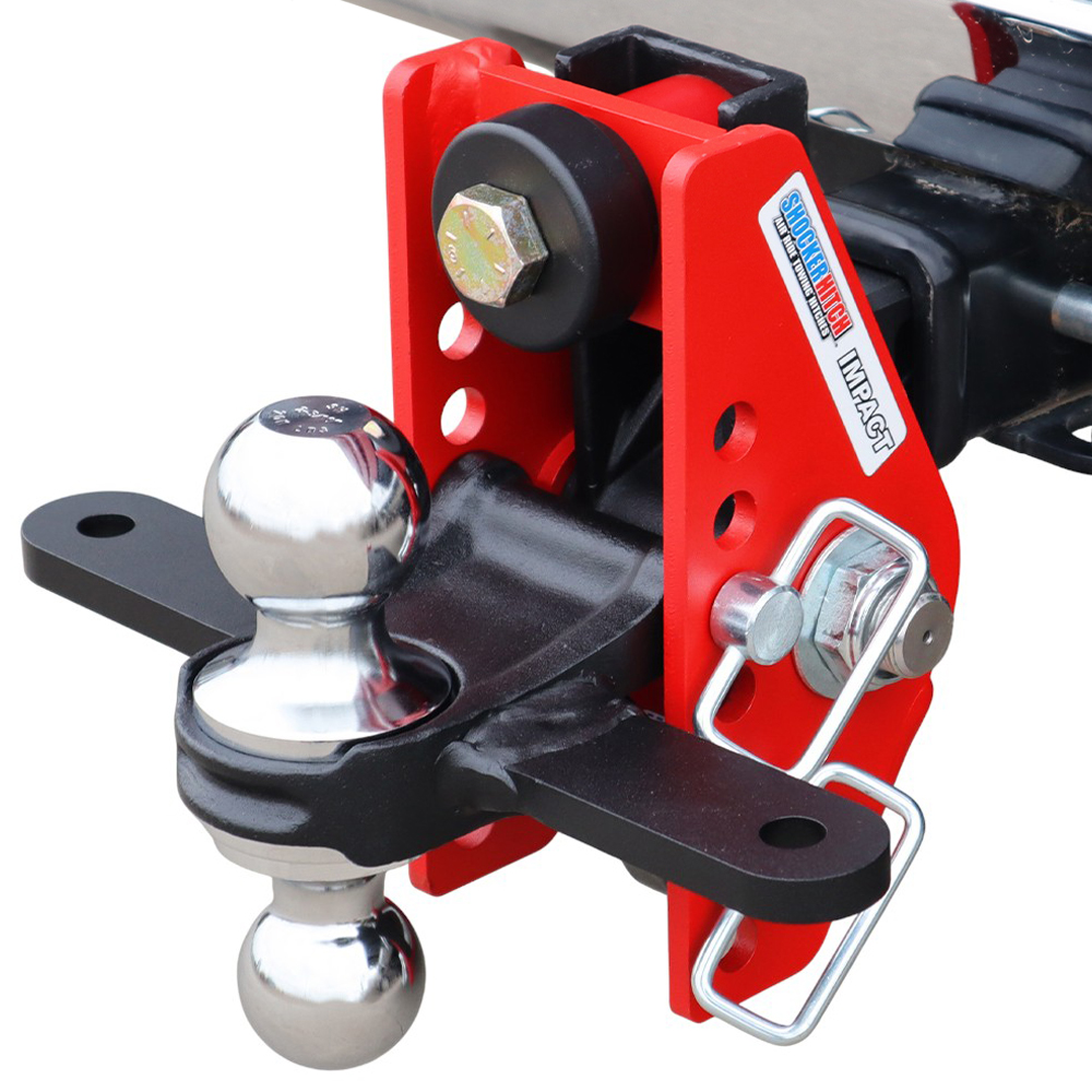 14K Impact Dual Cushion Receiver Hitch w/ Chrome Combo Ball w/ Sway Tabs