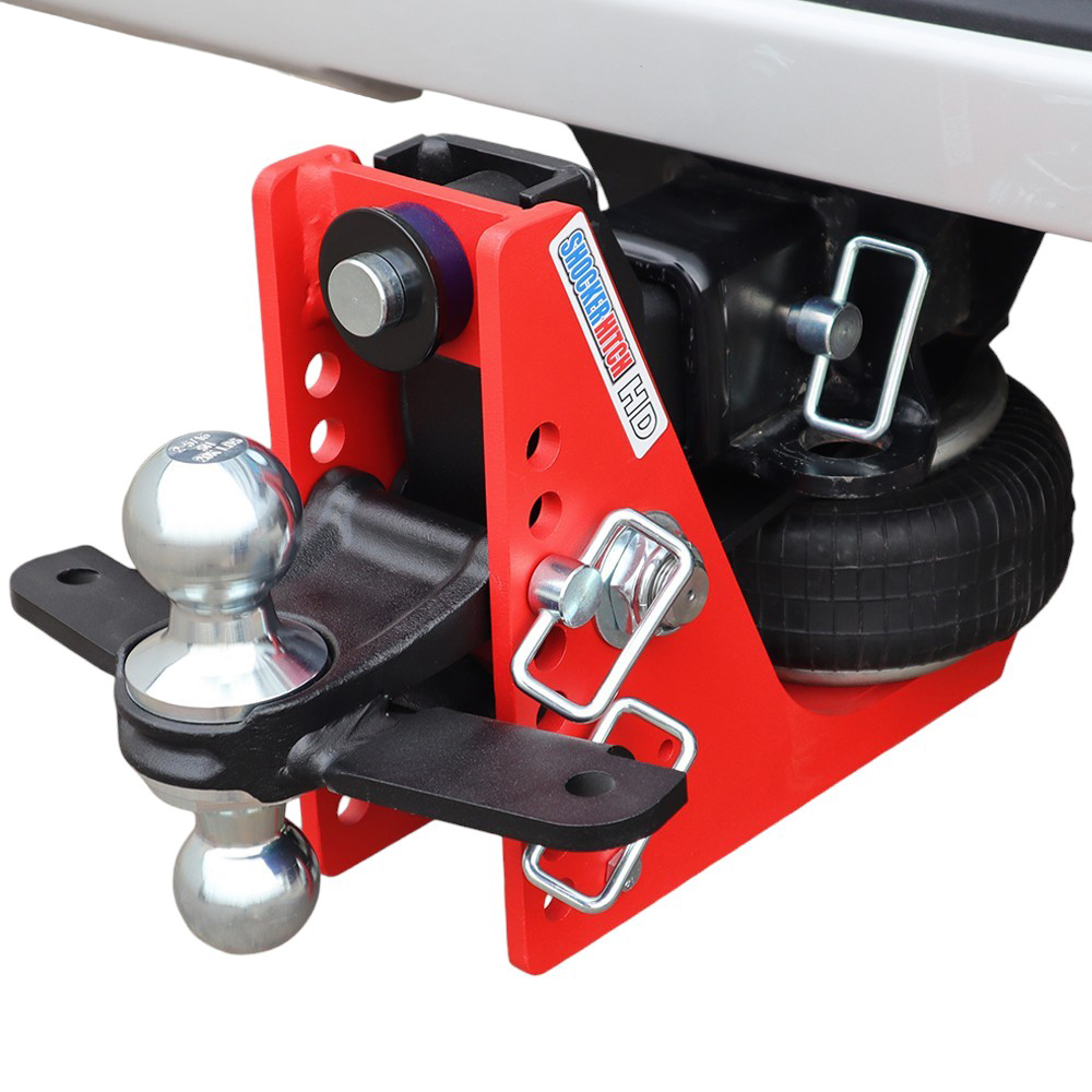 20K HD Air Hitch & Chrome Sway Tab Combo Ball Installed