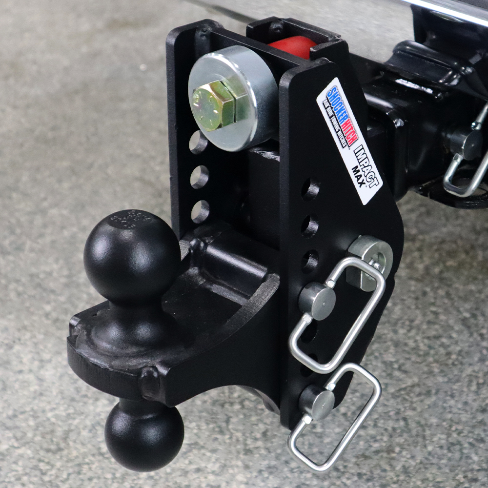 Shocker 20K Impact Max Cushion Bumper Hitch with Black Combo Ball Mount - Max Drop