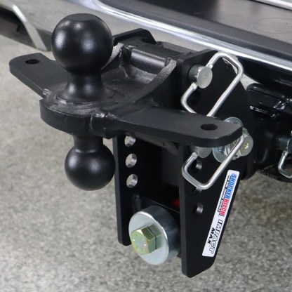 Shocker 20K Impact Max Cushion Bumper Hitch with Black Combo Ball Mount with Sway Tabs - Max Rise