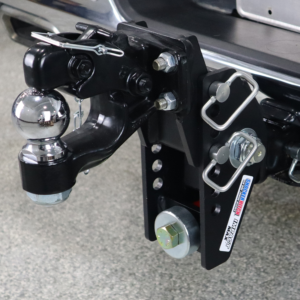 Shocker 20K Impact Max Cushion Bumper Hitch with Pintle Hook & Ball Combo Mount - Rise
