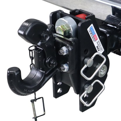 Shocker 20K Impact Max Cushion Bumper Hitch with Pintle Hook Mount - Opened