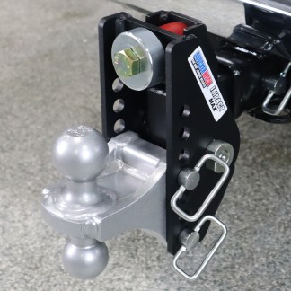 Shocker 20K Impact Max Cushion Bumper Hitch with Silver Combo Ball Mount - Max Drop