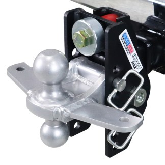 Shocker 20K Impact Max Cushion Bumper Hitch with Silver Combo Ball Mount with Sway Tabs
