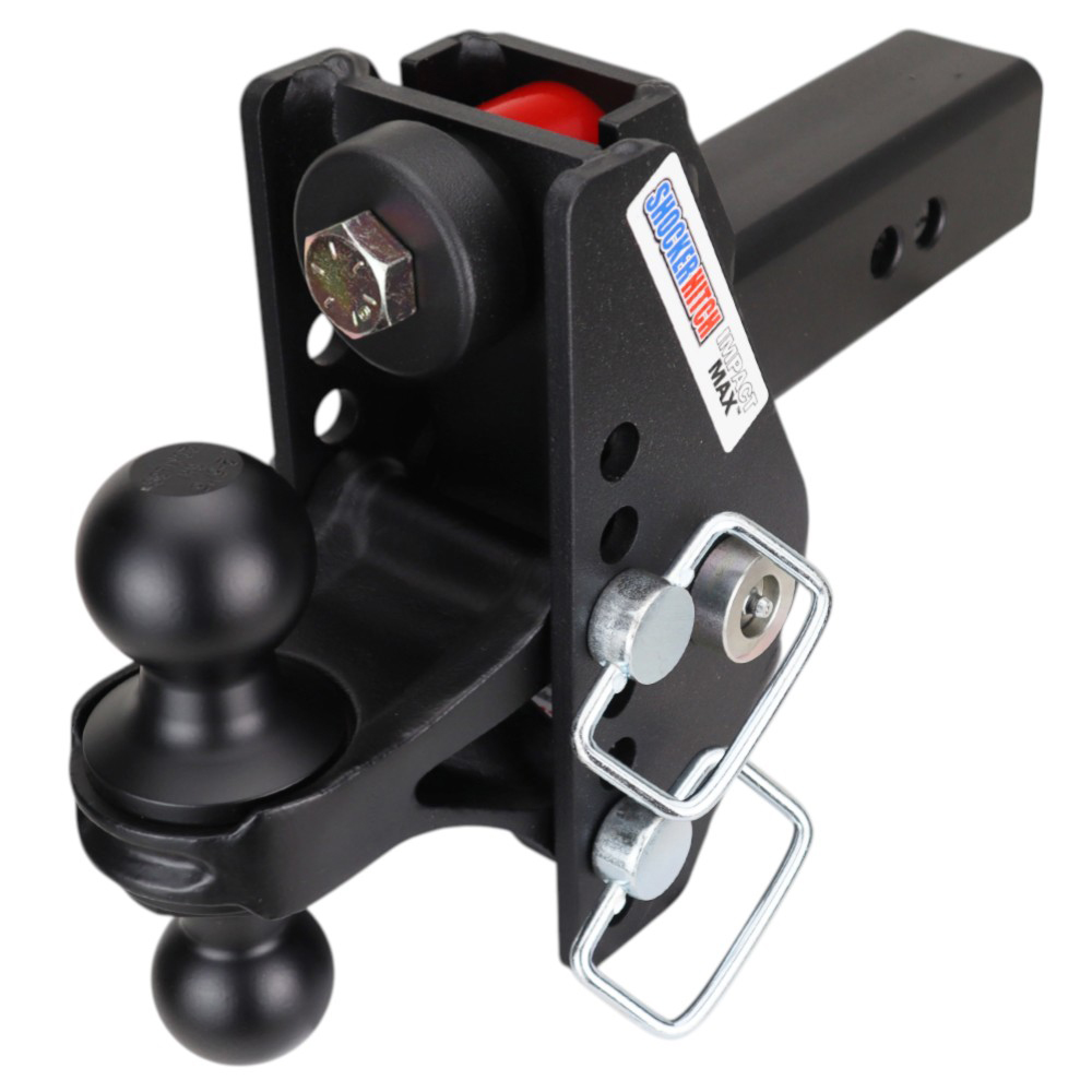 Shocker 20K Impact Max Dual Cushion Bumper Hitch with Black Combo Ball - For 2-1/2" Receiver