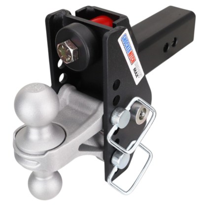 Shocker 20K Impact Max Dual Cushion Bumper Hitch with Silver Combo Ball - For 2-1/2" Receiver