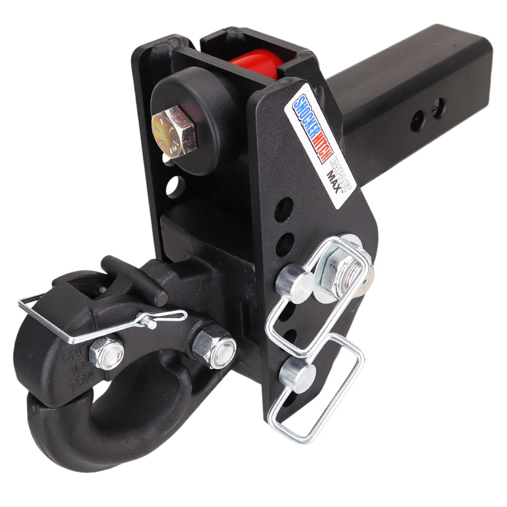 20K Impact Max Dual Cushion Hitch w/ 10-Ton Pintle Hook Channel Style - For 2-1/2" Receiver