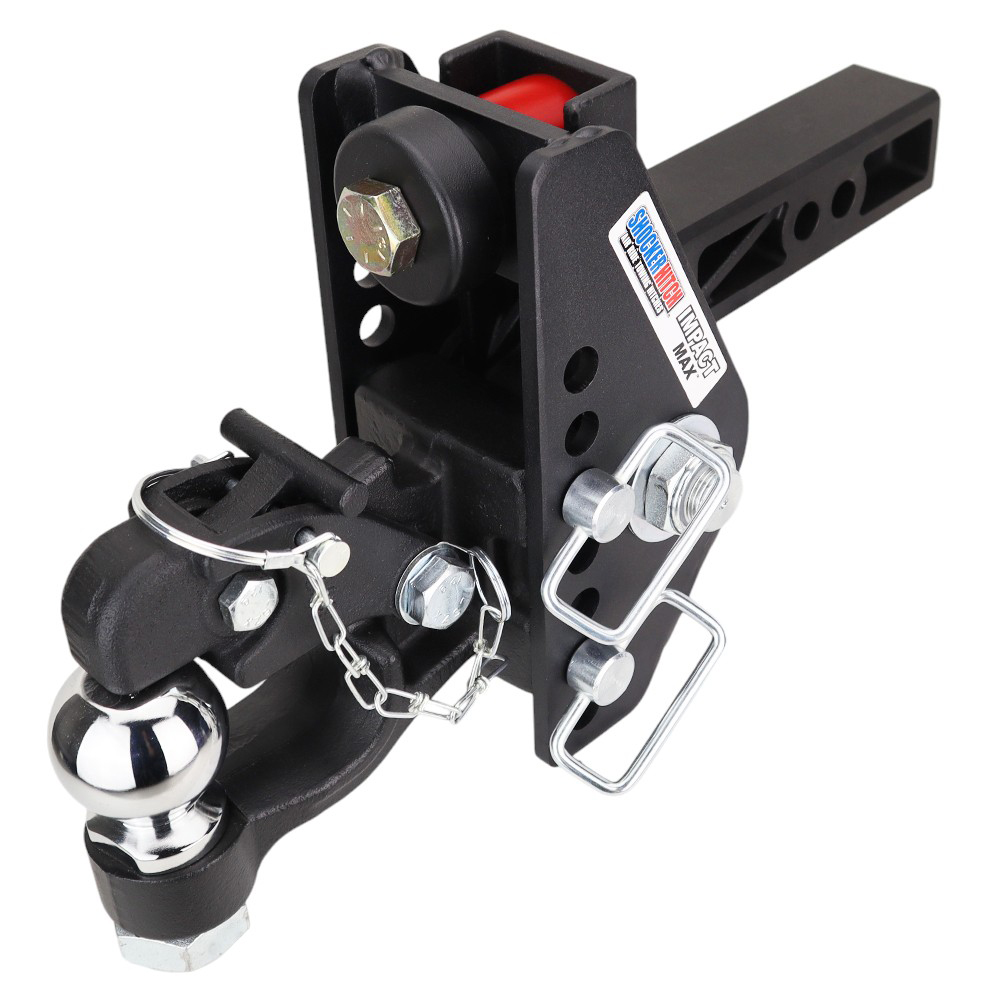 20K Impact Max Dual Cushion Hitch w/ 8-Ton Pintle Hook & 2-5/16" Ball Channel Style - For 2" Receiver
