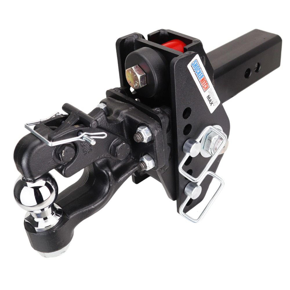 20K Impact Max Dual Cushion Hitch w/ 8-Ton Pintle Hook & 2" Ball - For 2-1/2" Receiver